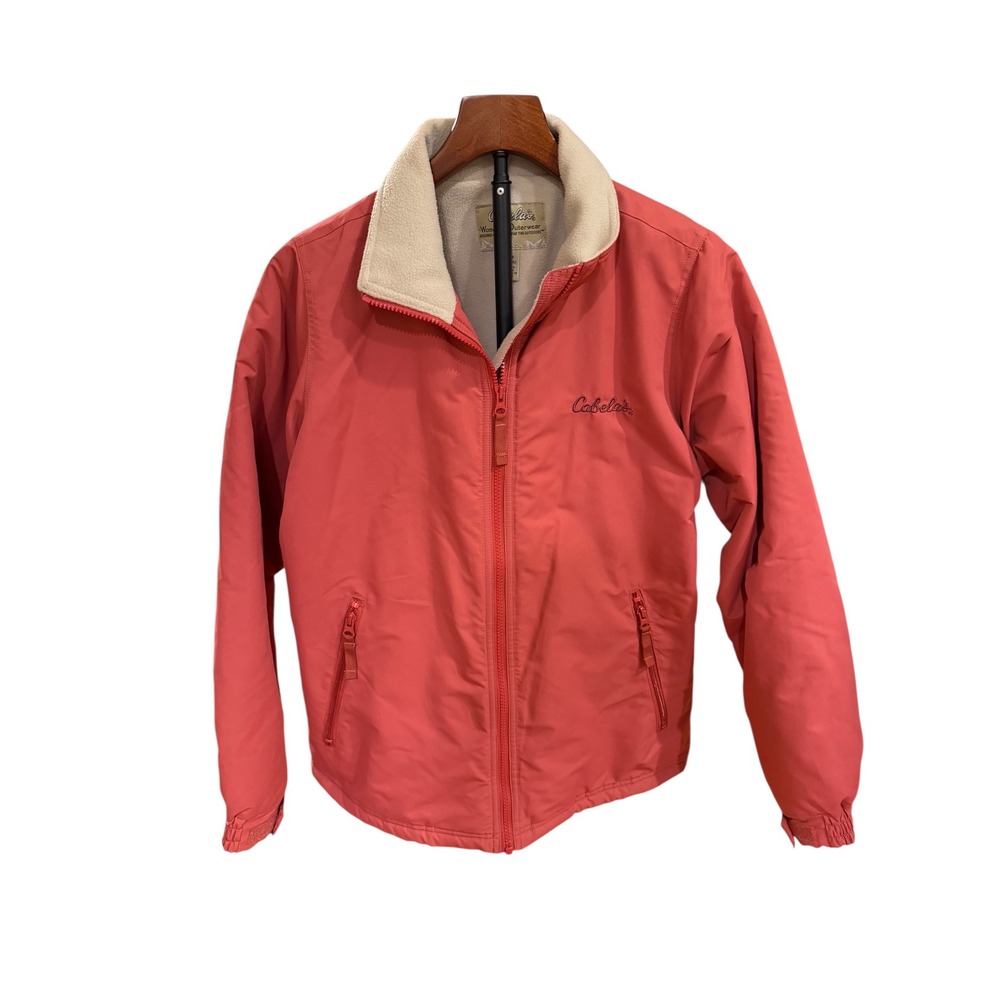 Cabelas Womens Full Zip Fleece Lined Jacket Coral Salomon Pink Outdoor Gorp sz S